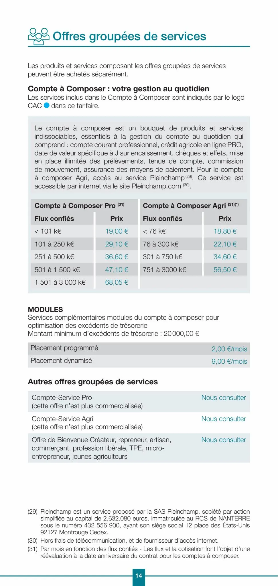 Catalogue Vos tarifs au quotidien - Professionnels 2023, page 00014