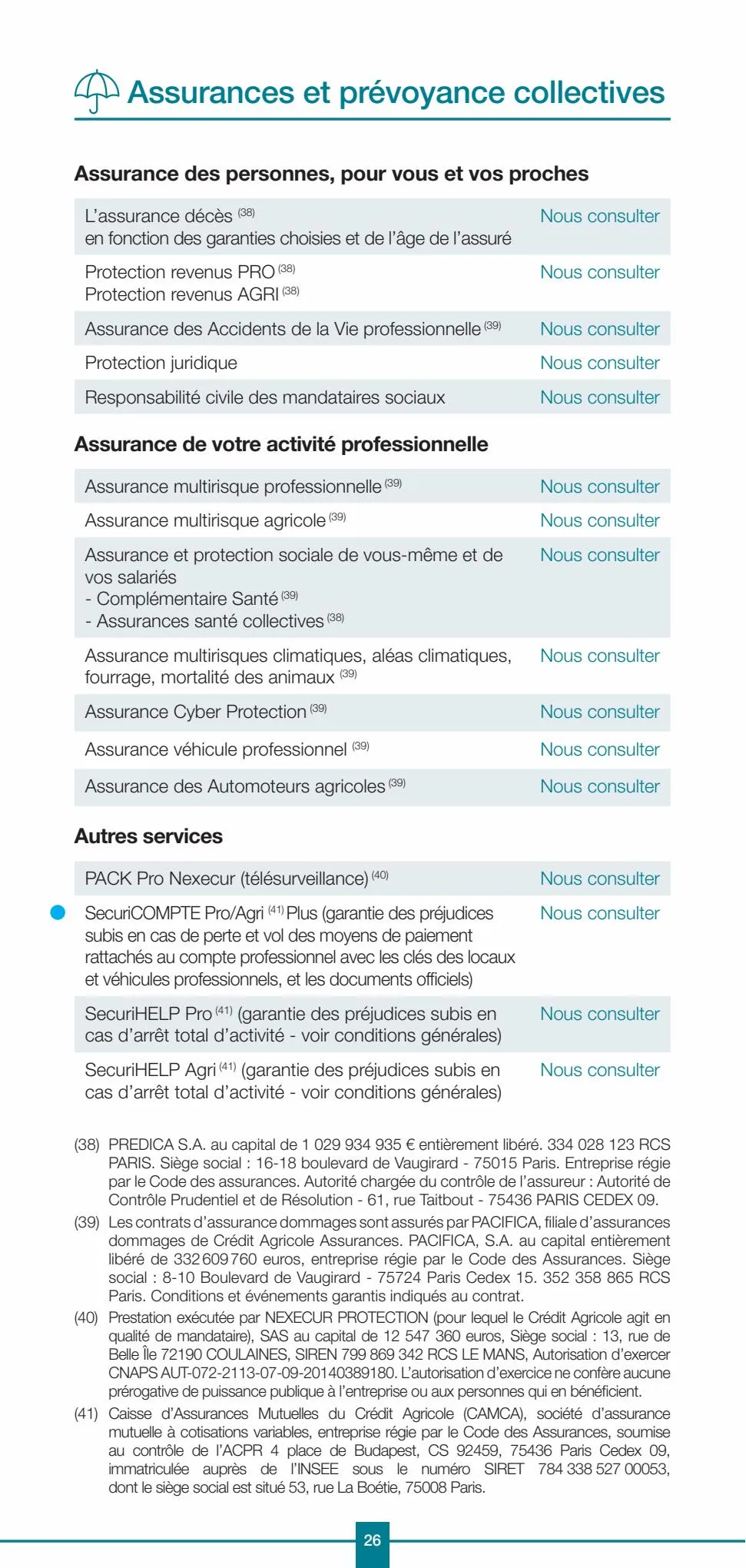 Catalogue Professionels / Vos Tarifs au Quotidien, page 00026