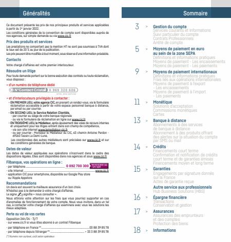 Catalogue CIC | Professionnels et Associations 2022 | 11/03/2022 - 31/12/2022