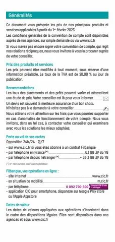 Catalogue CIC | Particuliers 2023 | 03/01/2023 - 31/12/2023