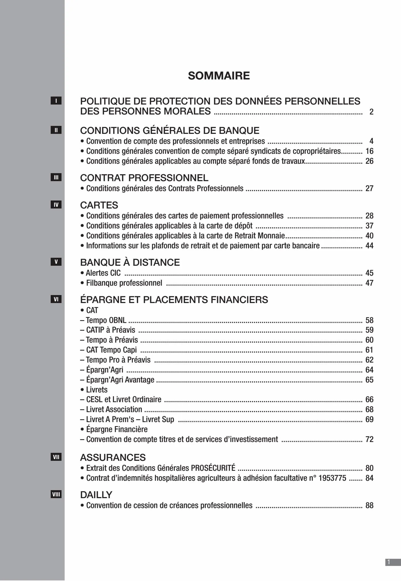 Catalogue CIC Conditions générales Professionels, page 00003