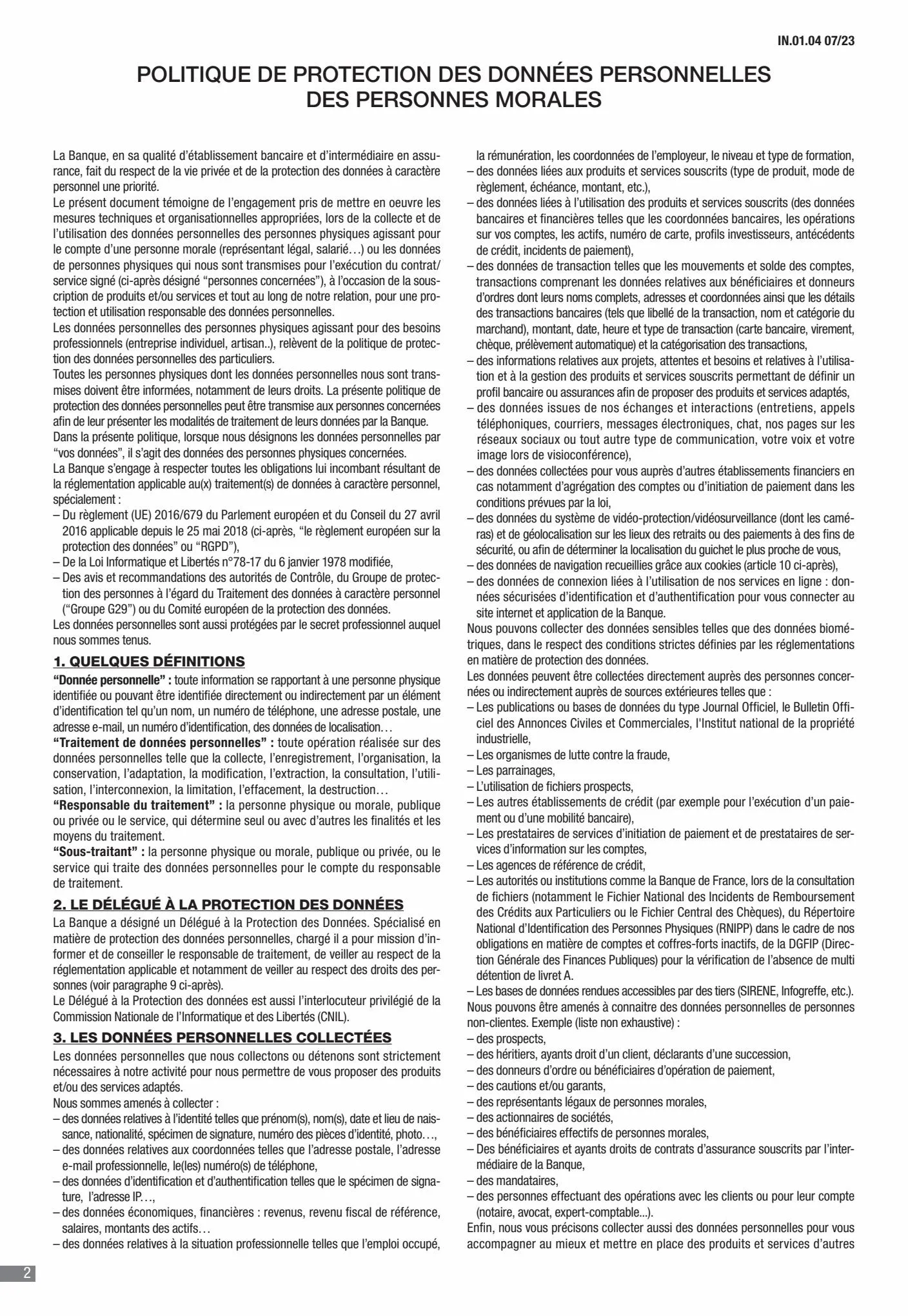 Catalogue CIC Conditions générales Professionels, page 00004