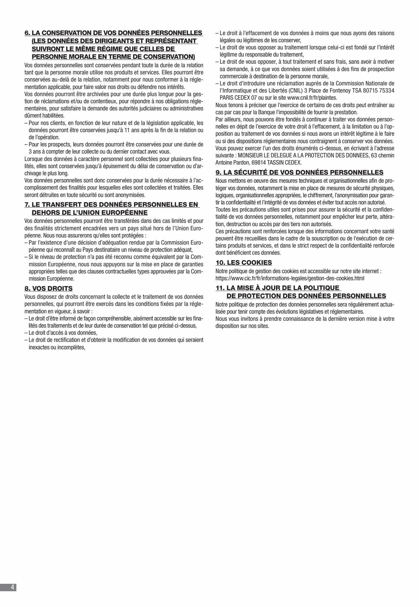 Catalogue CIC Conditions générales Professionels, page 00006