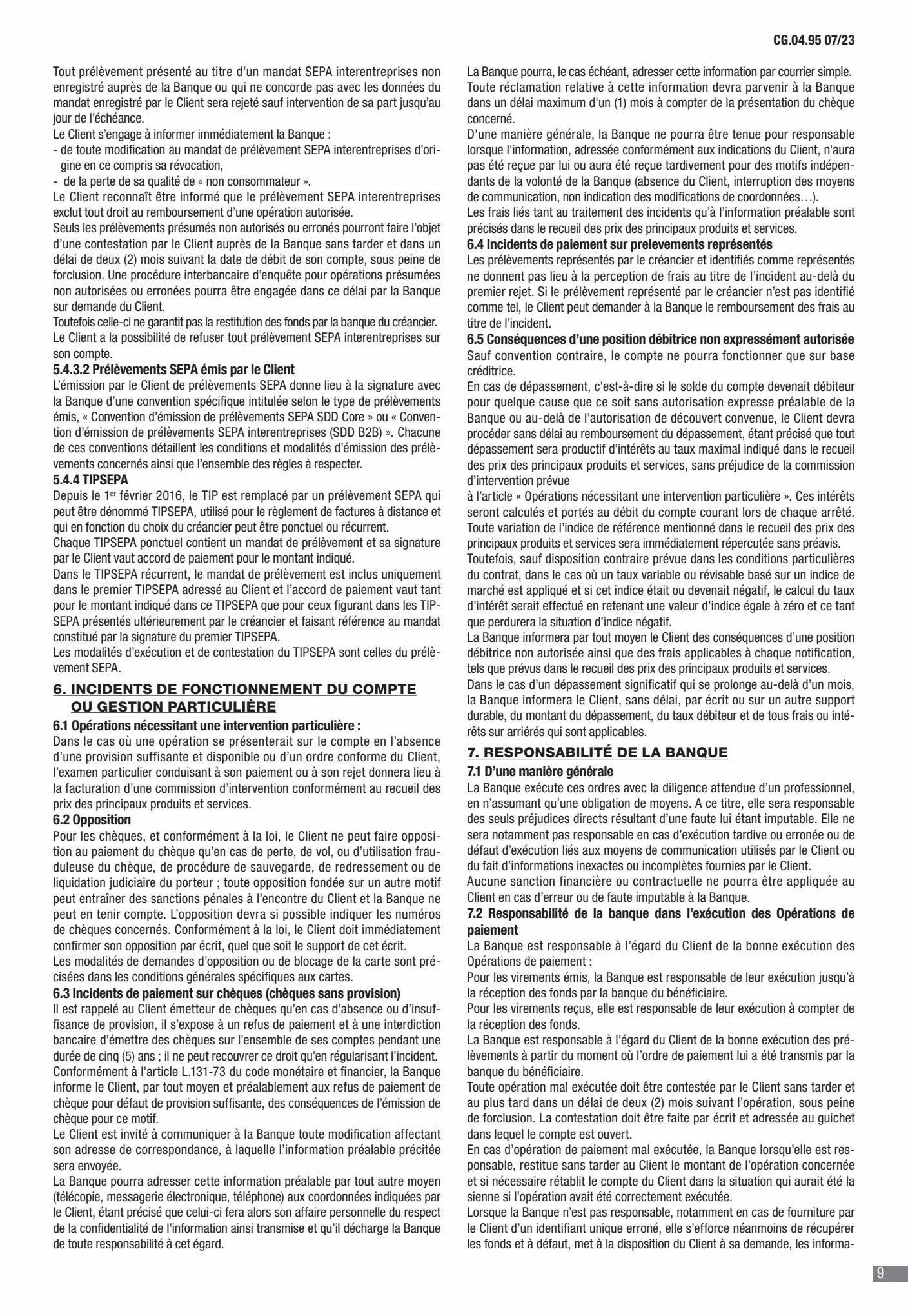 Catalogue CIC Conditions générales Professionels, page 00011