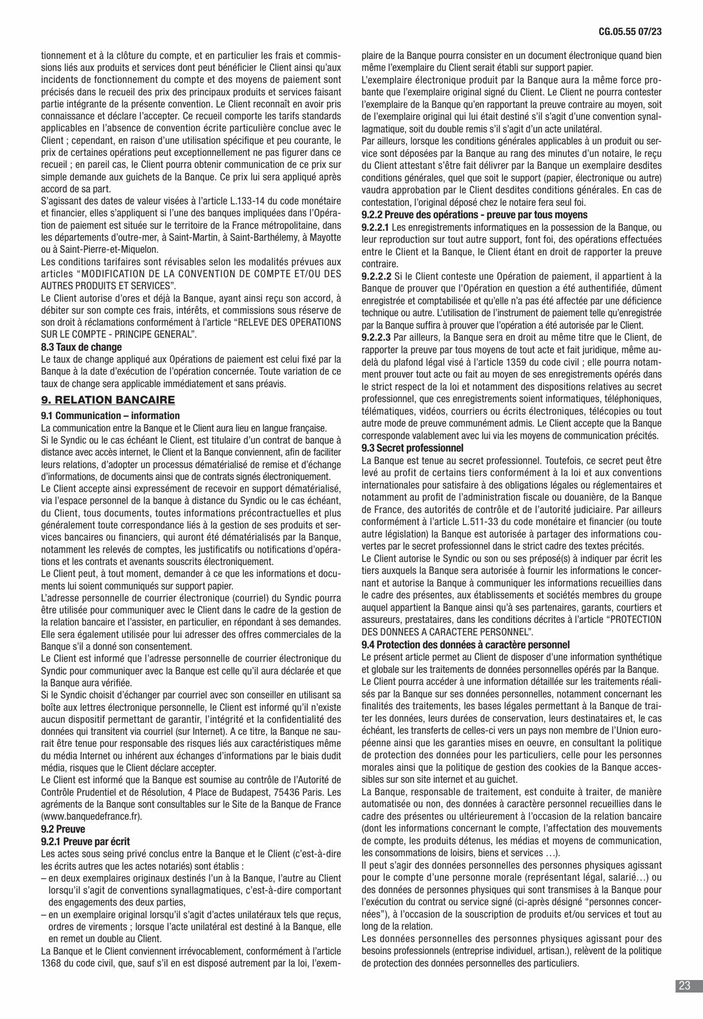 Catalogue CIC Conditions générales Professionels, page 00025