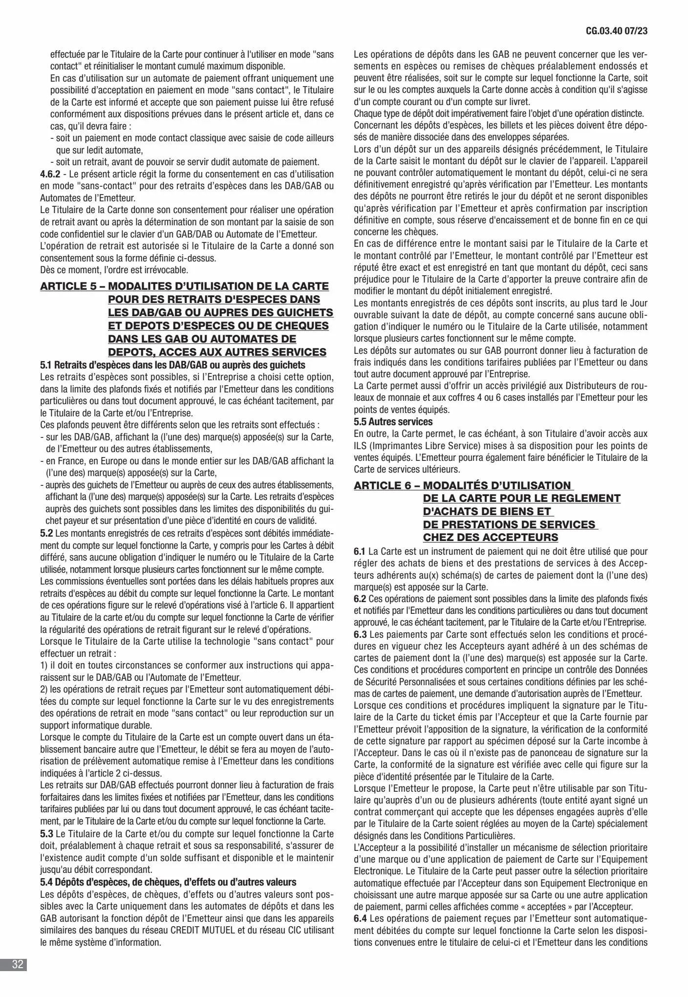 Catalogue CIC Conditions générales Professionels, page 00034