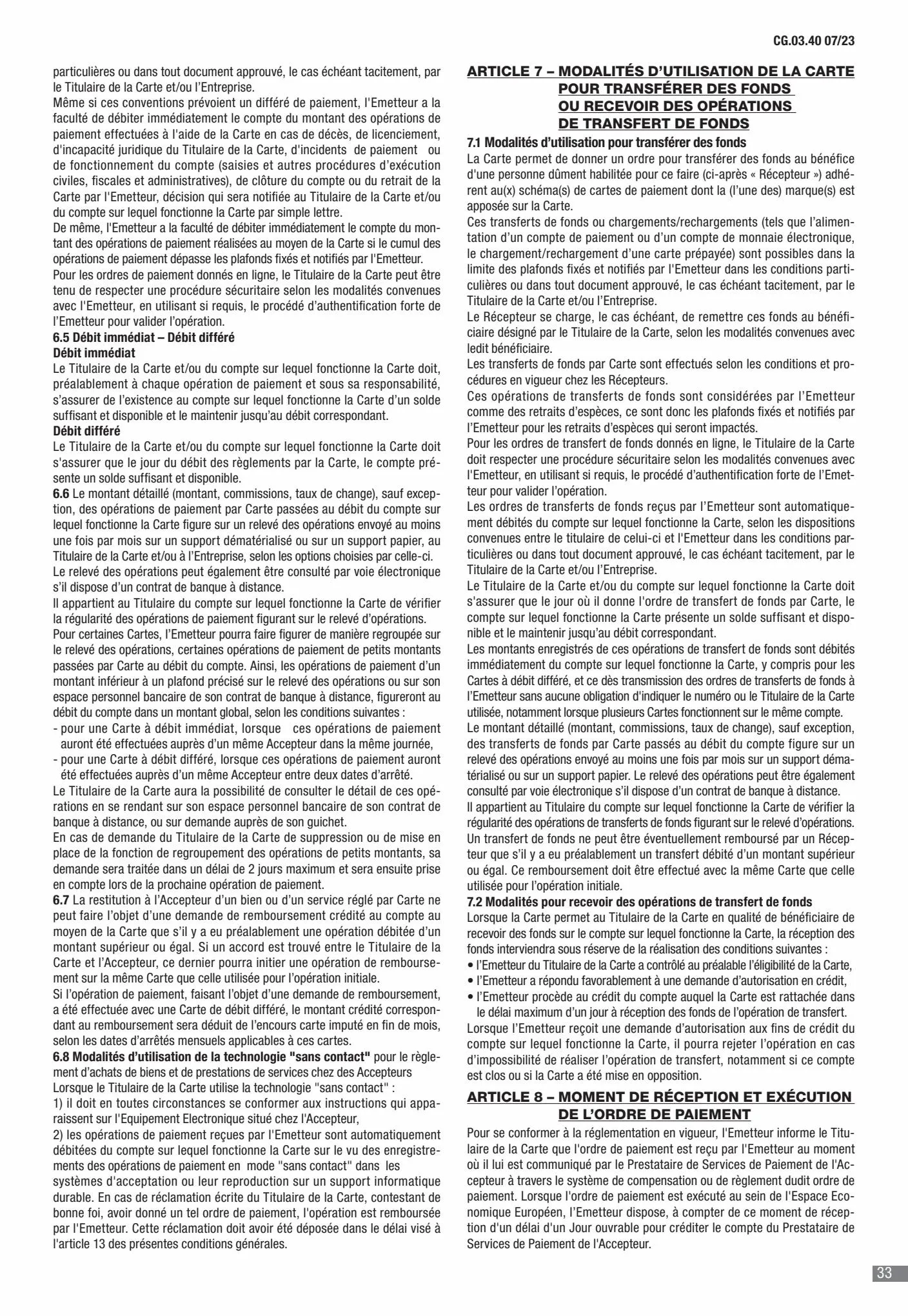 Catalogue CIC Conditions générales Professionels, page 00035