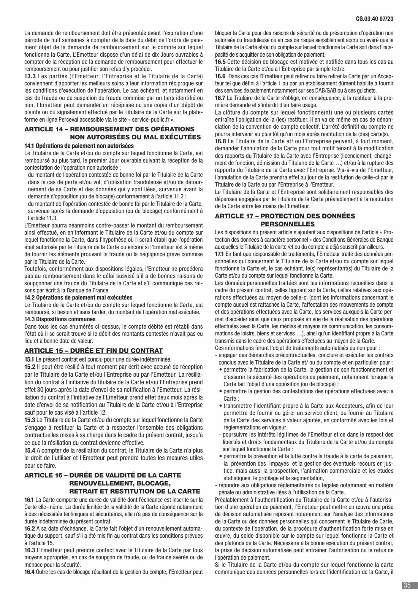 Catalogue CIC Conditions générales Professionels, page 00037