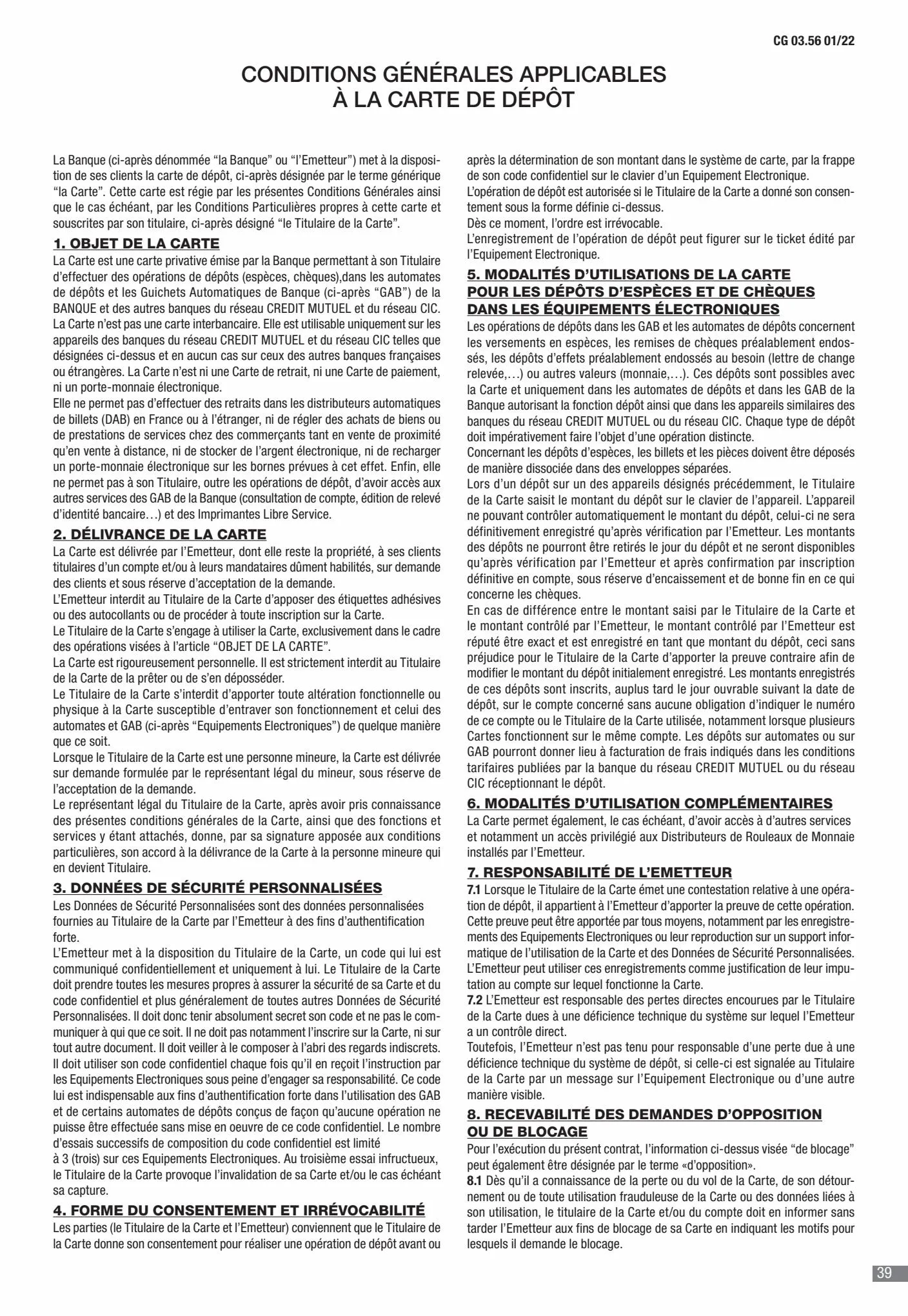 Catalogue CIC Conditions générales Professionels, page 00041