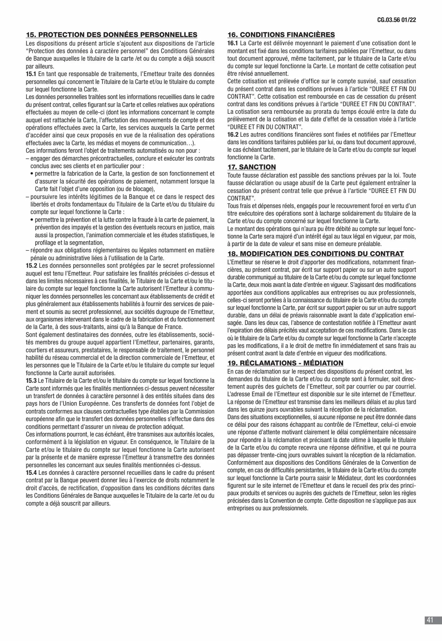 Catalogue CIC Conditions générales Professionels, page 00043
