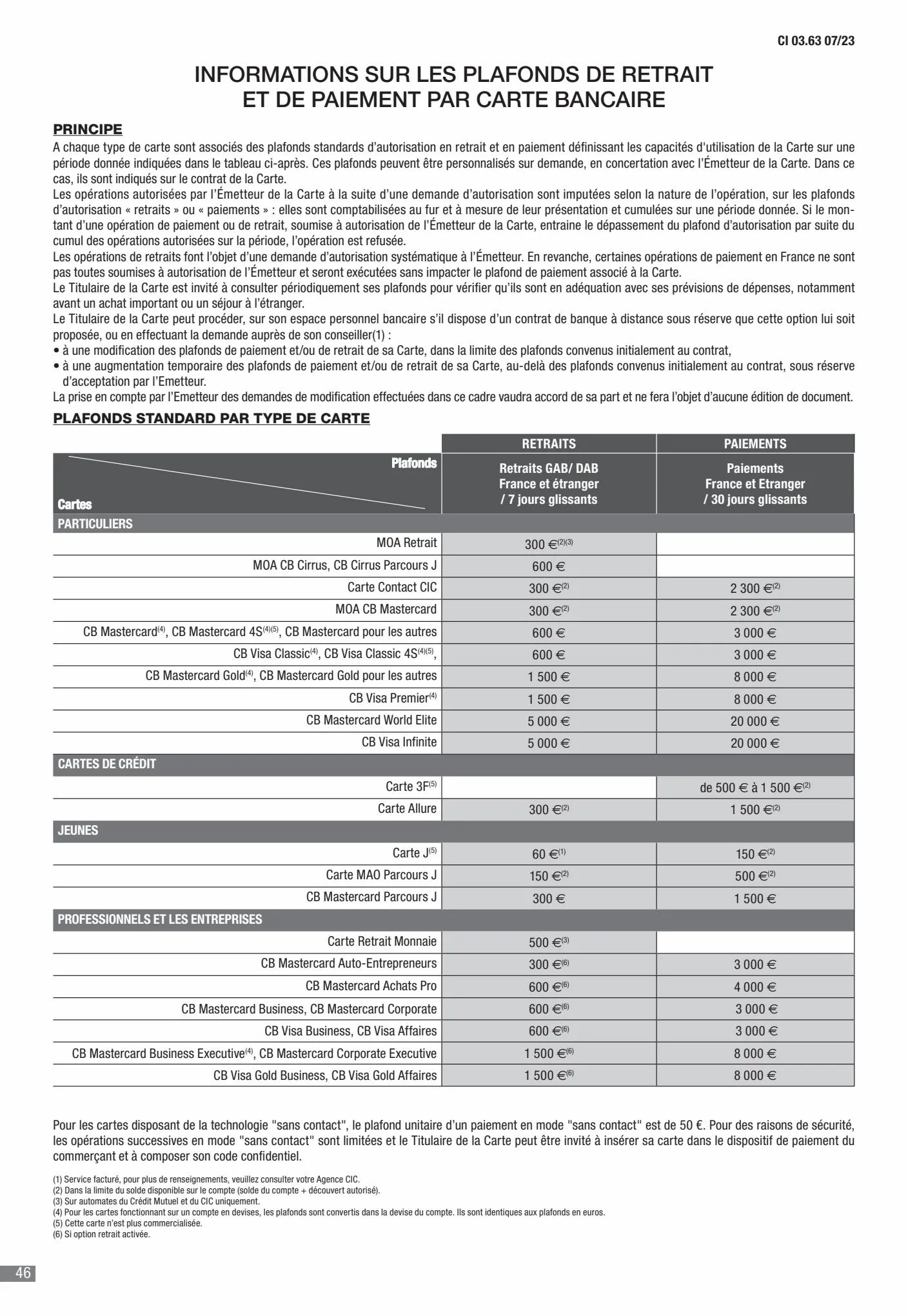 Catalogue CIC Conditions générales Professionels, page 00048