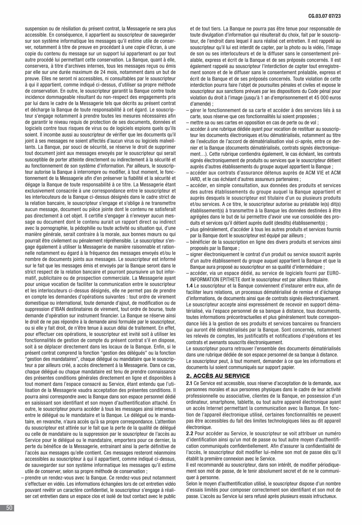 Catalogue CIC Conditions générales Professionels, page 00052