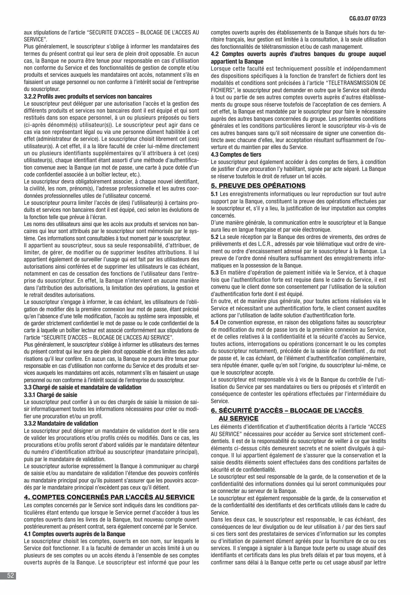 Catalogue CIC Conditions générales Professionels, page 00054