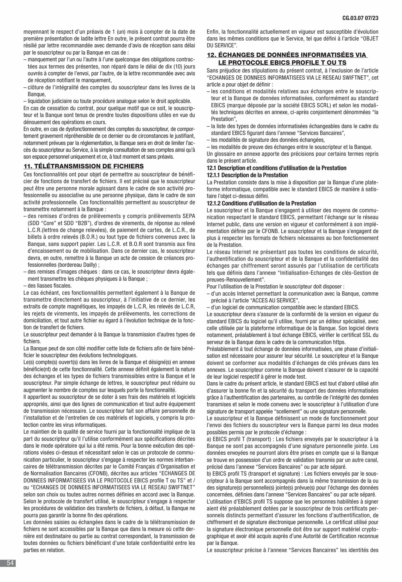 Catalogue CIC Conditions générales Professionels, page 00056