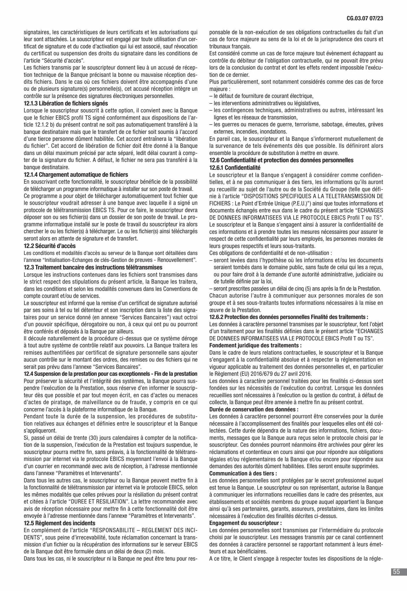 Catalogue CIC Conditions générales Professionels, page 00057