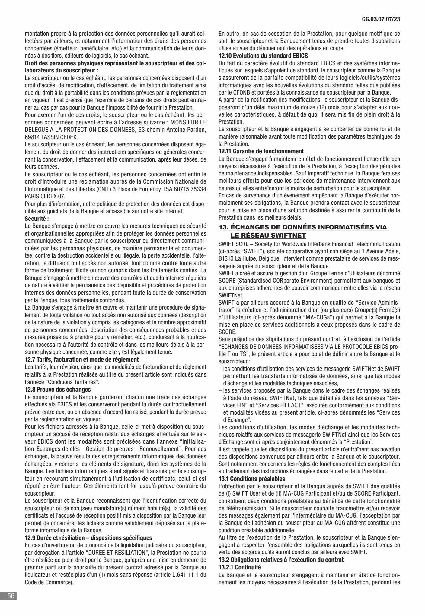 Catalogue CIC Conditions générales Professionels, page 00058