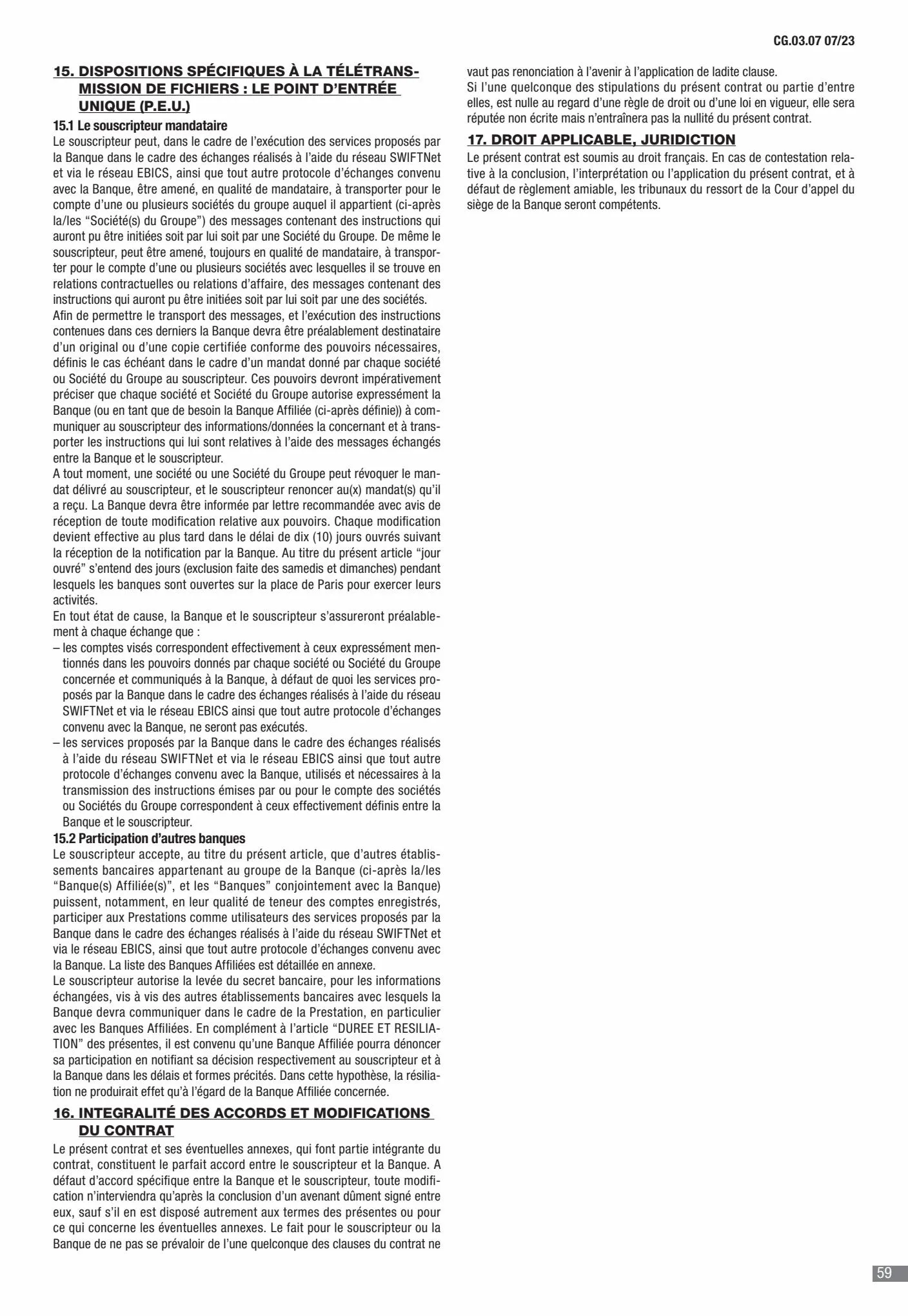 Catalogue CIC Conditions générales Professionels, page 00061