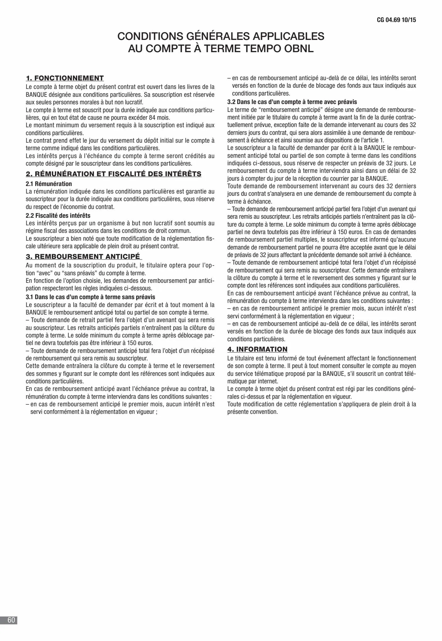 Catalogue CIC Conditions générales Professionels, page 00062