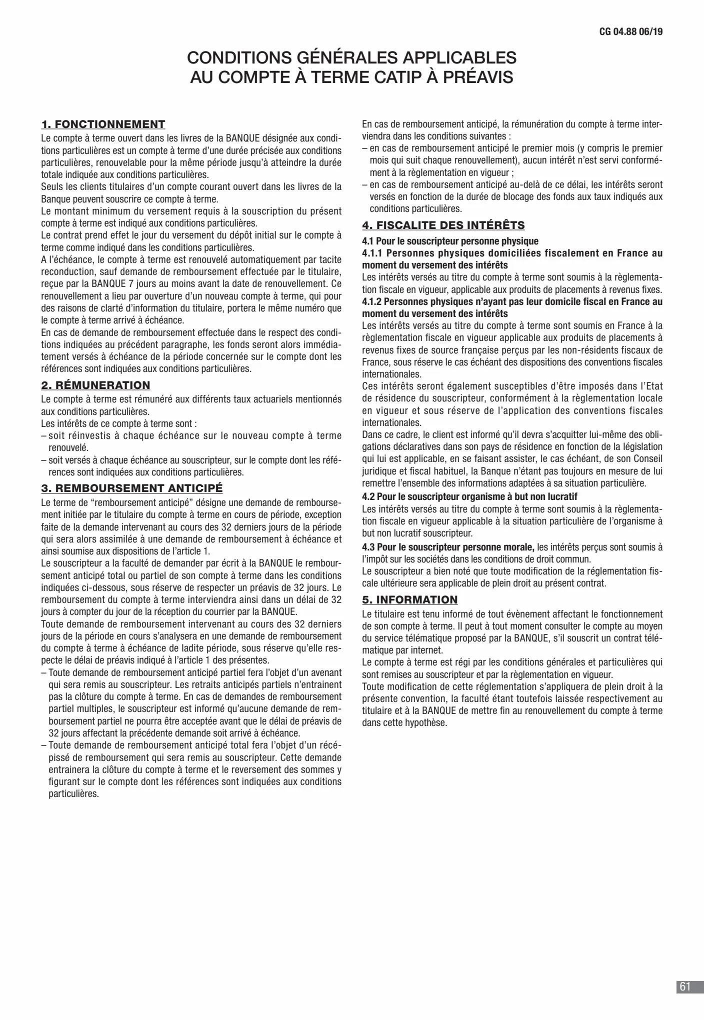 Catalogue CIC Conditions générales Professionels, page 00063