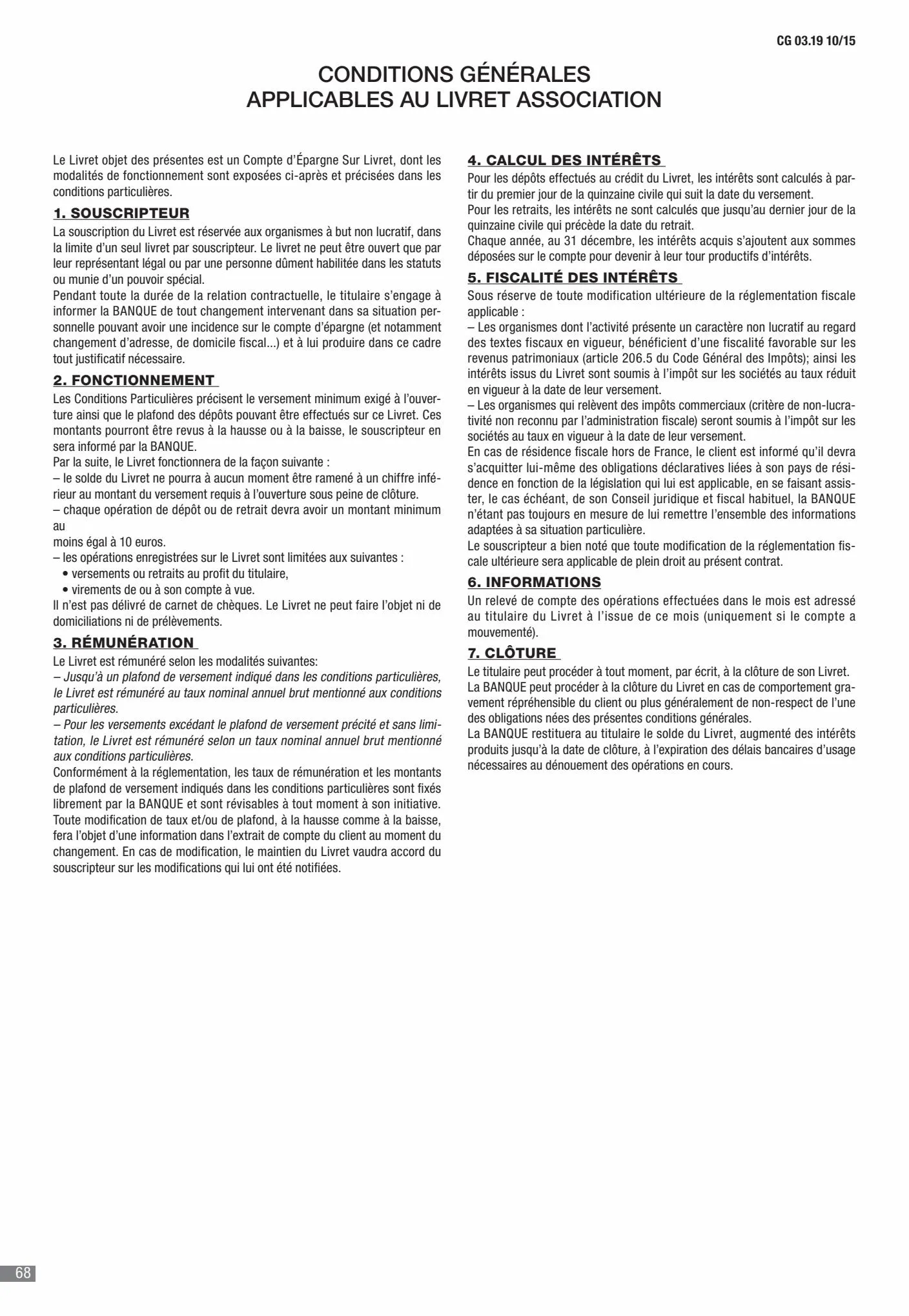 Catalogue CIC Conditions générales Professionels, page 00070