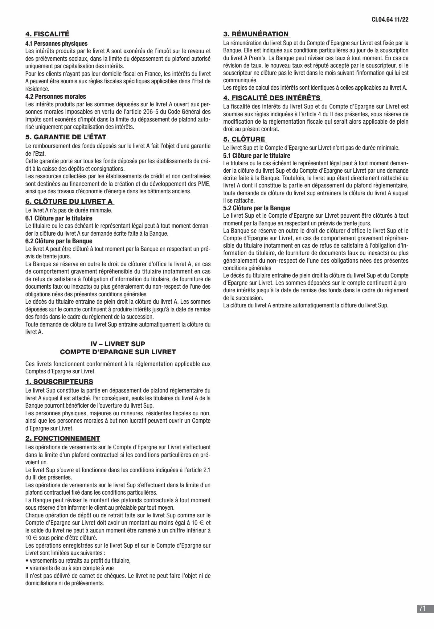 Catalogue CIC Conditions générales Professionels, page 00073