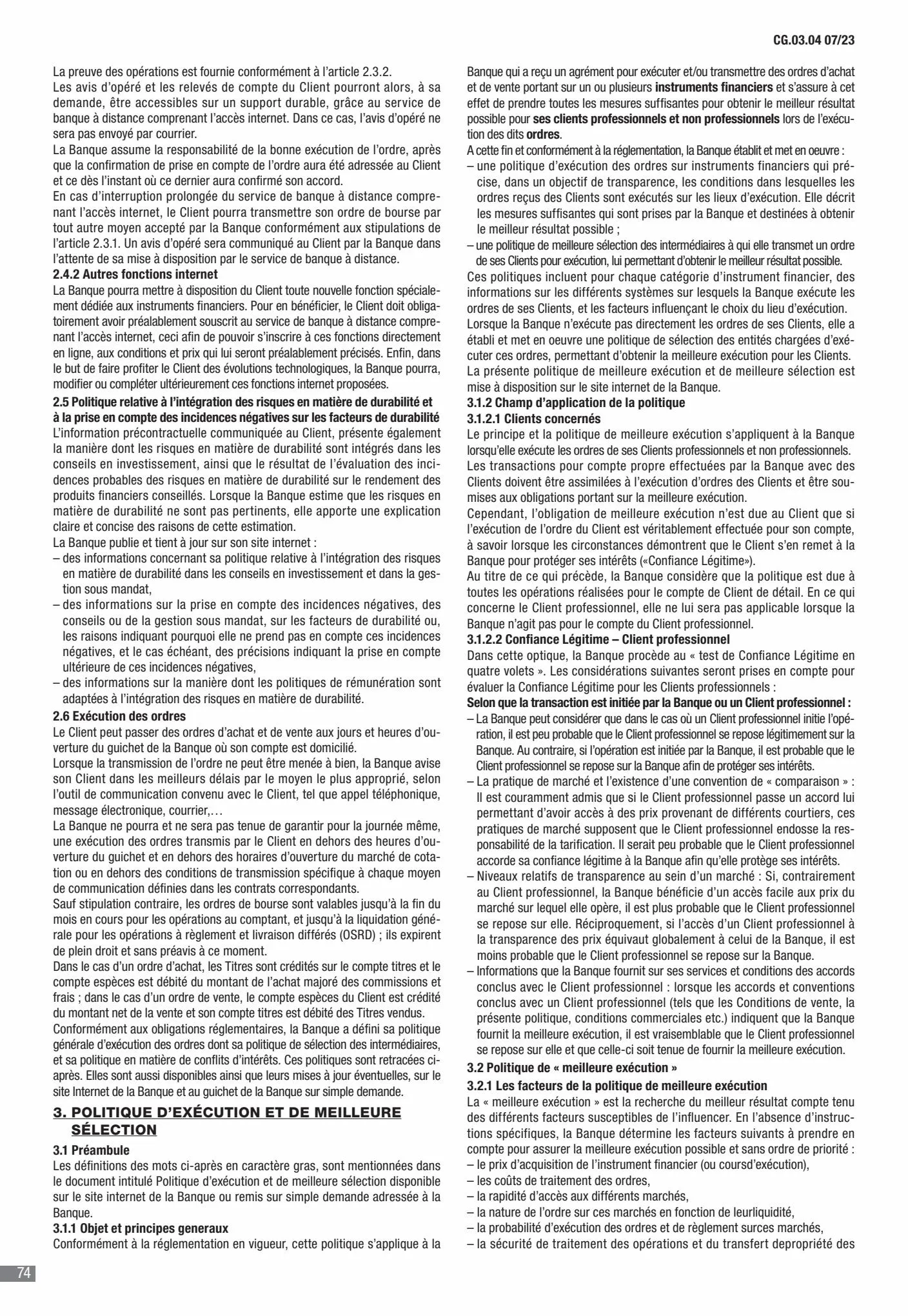 Catalogue CIC Conditions générales Professionels, page 00076