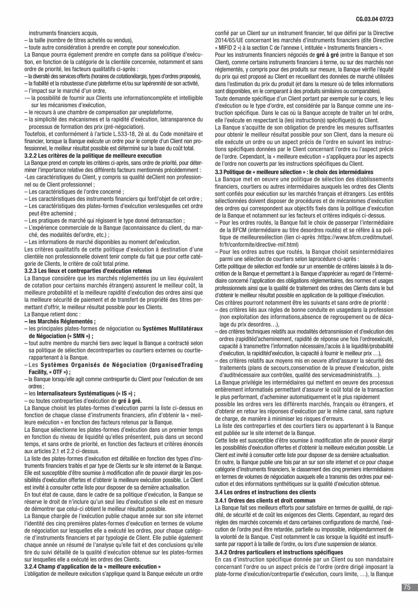 Catalogue CIC Conditions générales Professionels, page 00077