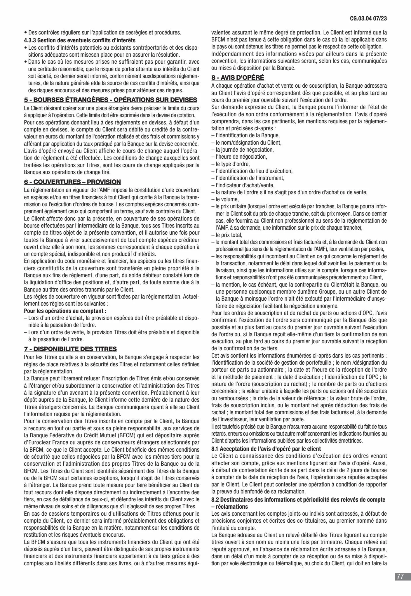 Catalogue CIC Conditions générales Professionels, page 00079