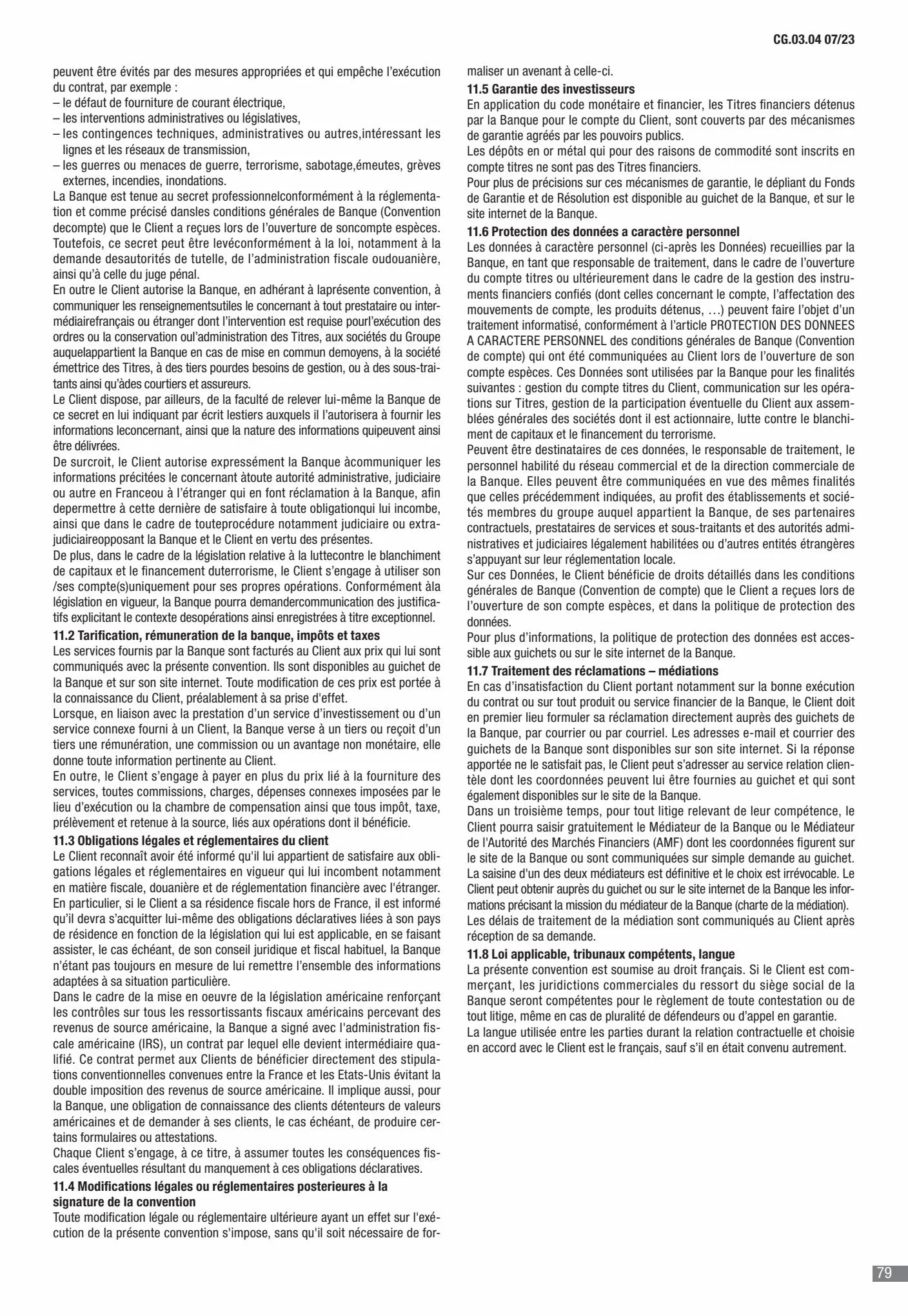 Catalogue CIC Conditions générales Professionels, page 00081