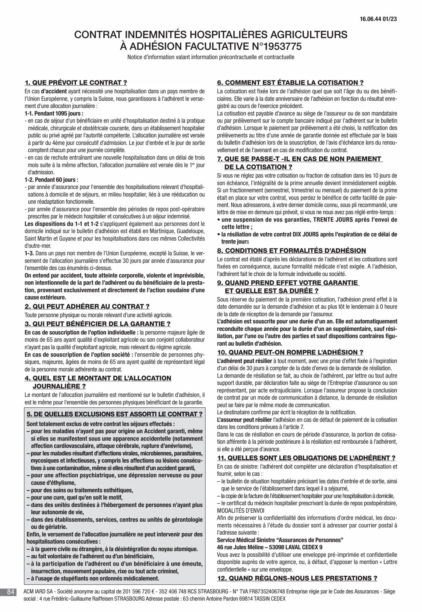 Catalogue CIC Conditions générales Professionels, page 00086