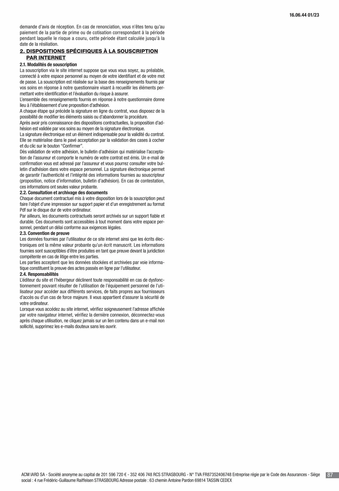 Catalogue CIC Conditions générales Professionels, page 00089