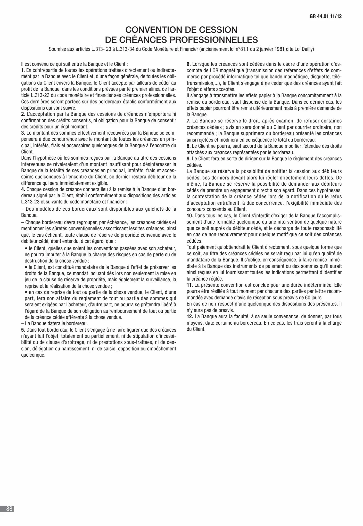 Catalogue CIC Conditions générales Professionels, page 00090