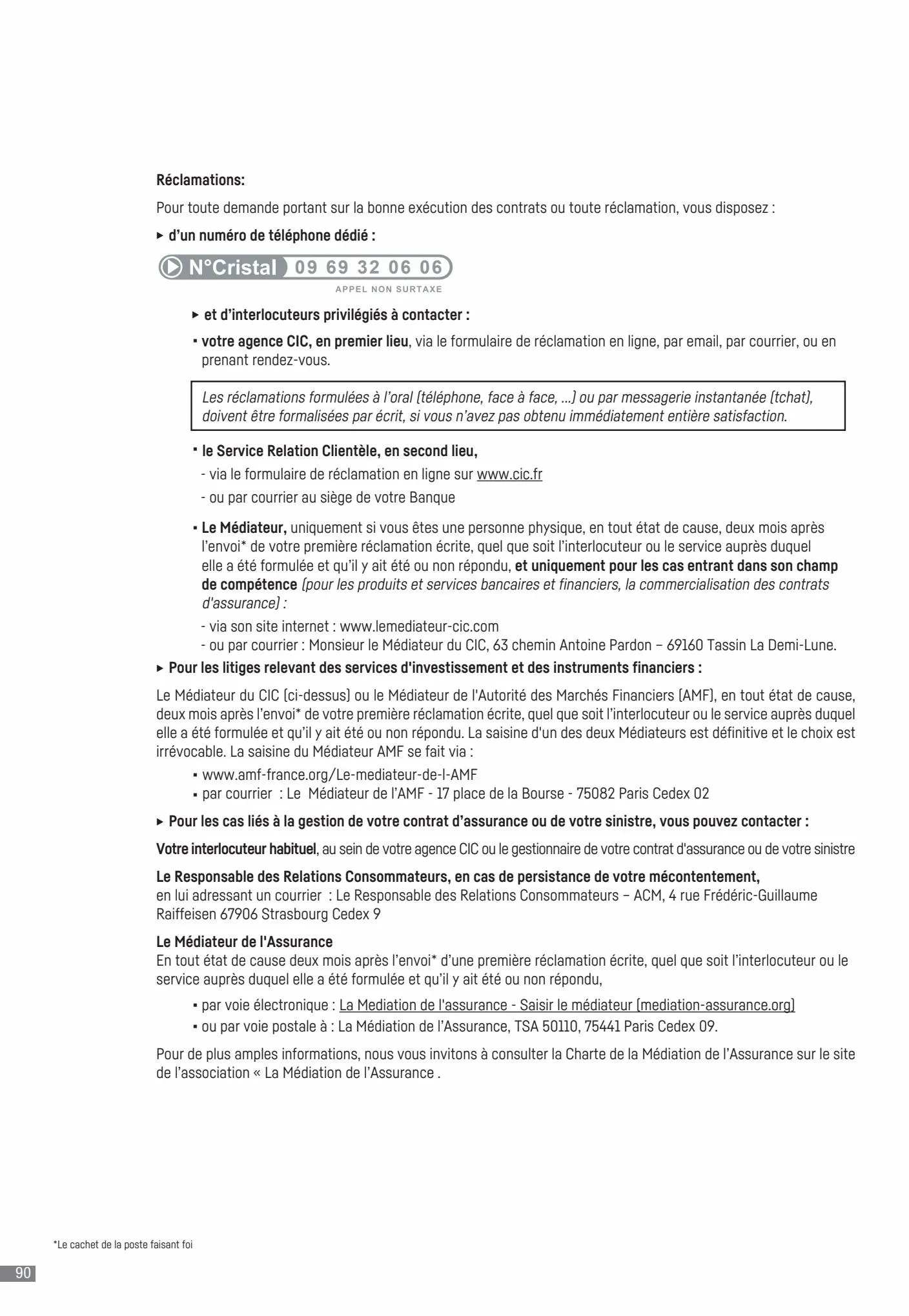 Catalogue CIC Conditions générales Professionels, page 00092
