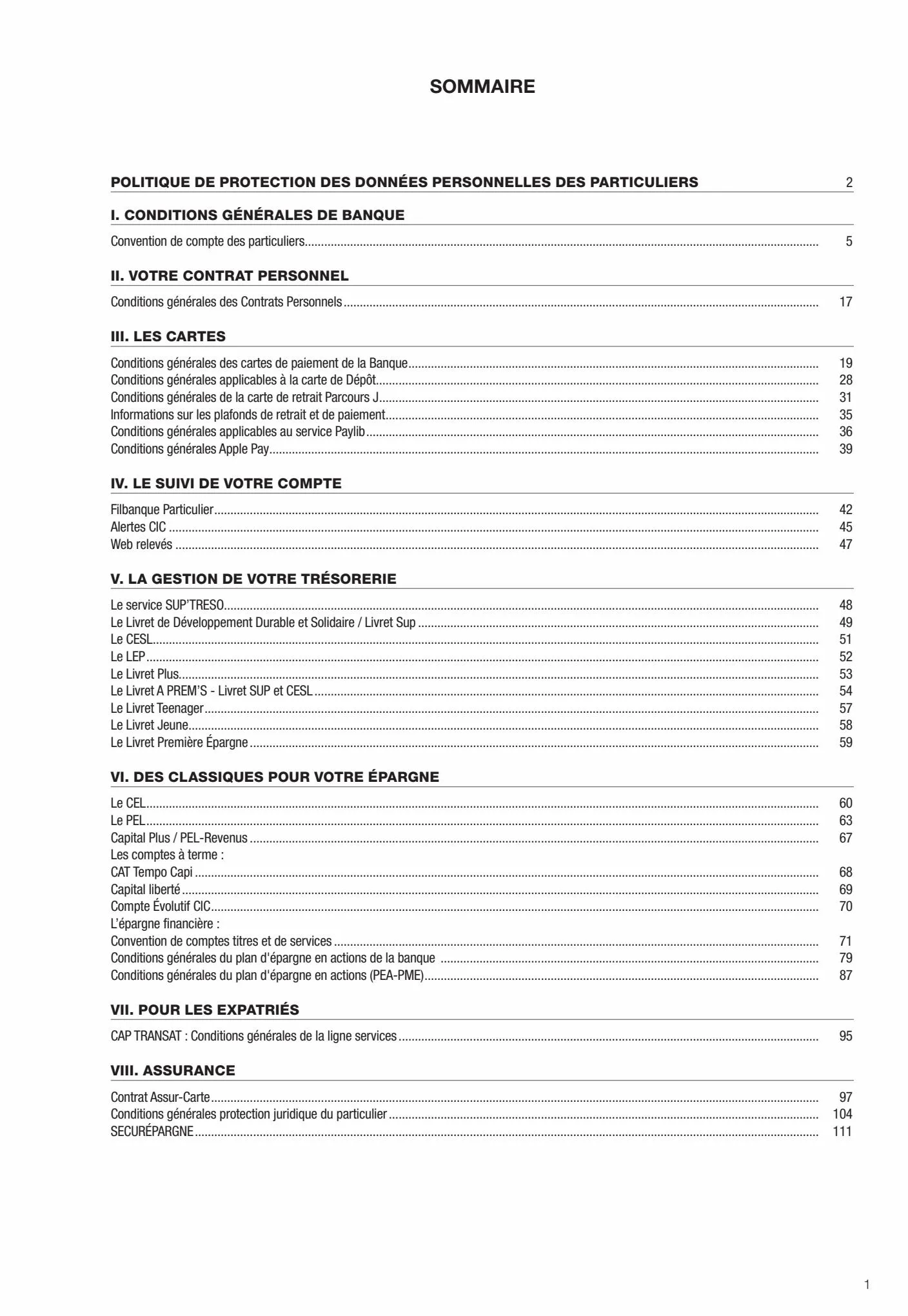 Catalogue Conditions générales Particuliers, page 00003