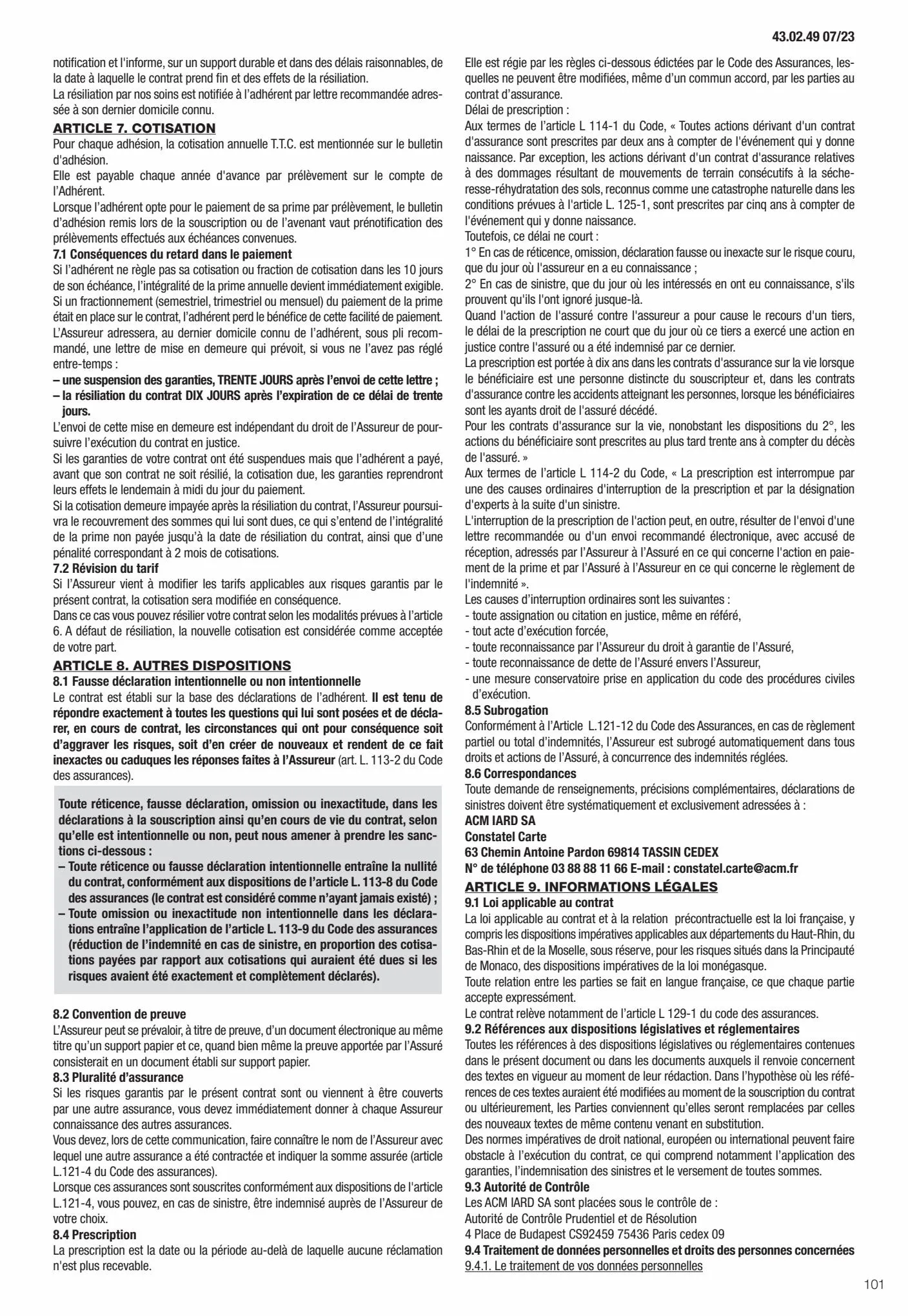 Catalogue Conditions générales Particuliers, page 00103