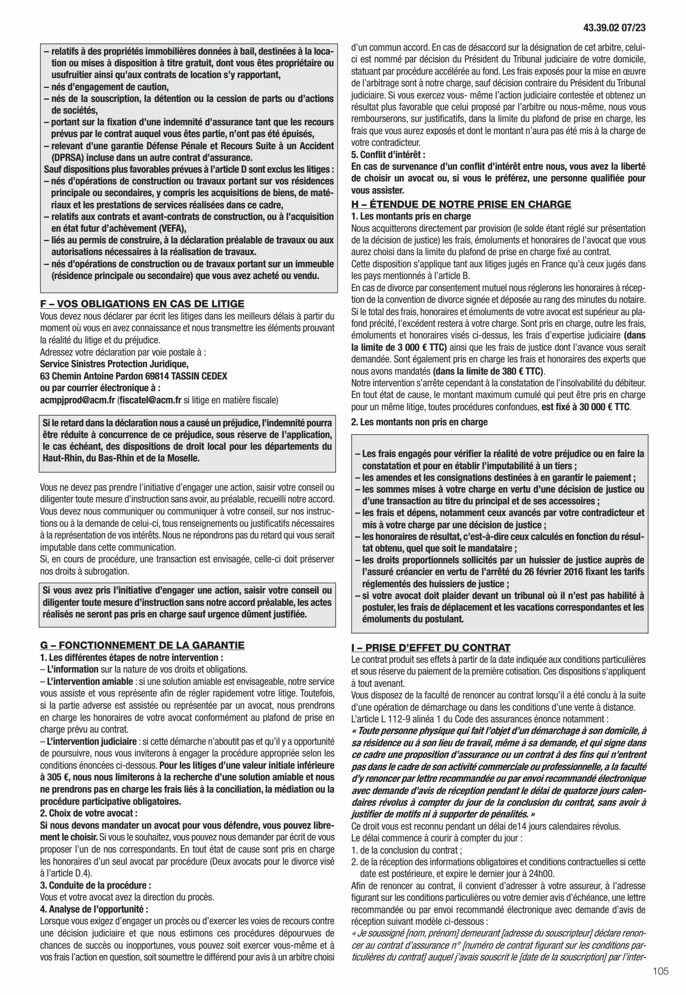 Catalogue Conditions générales Particuliers, page 00107