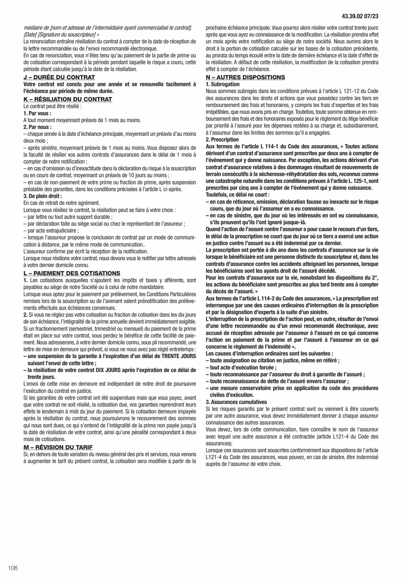 Catalogue Conditions générales Particuliers, page 00108