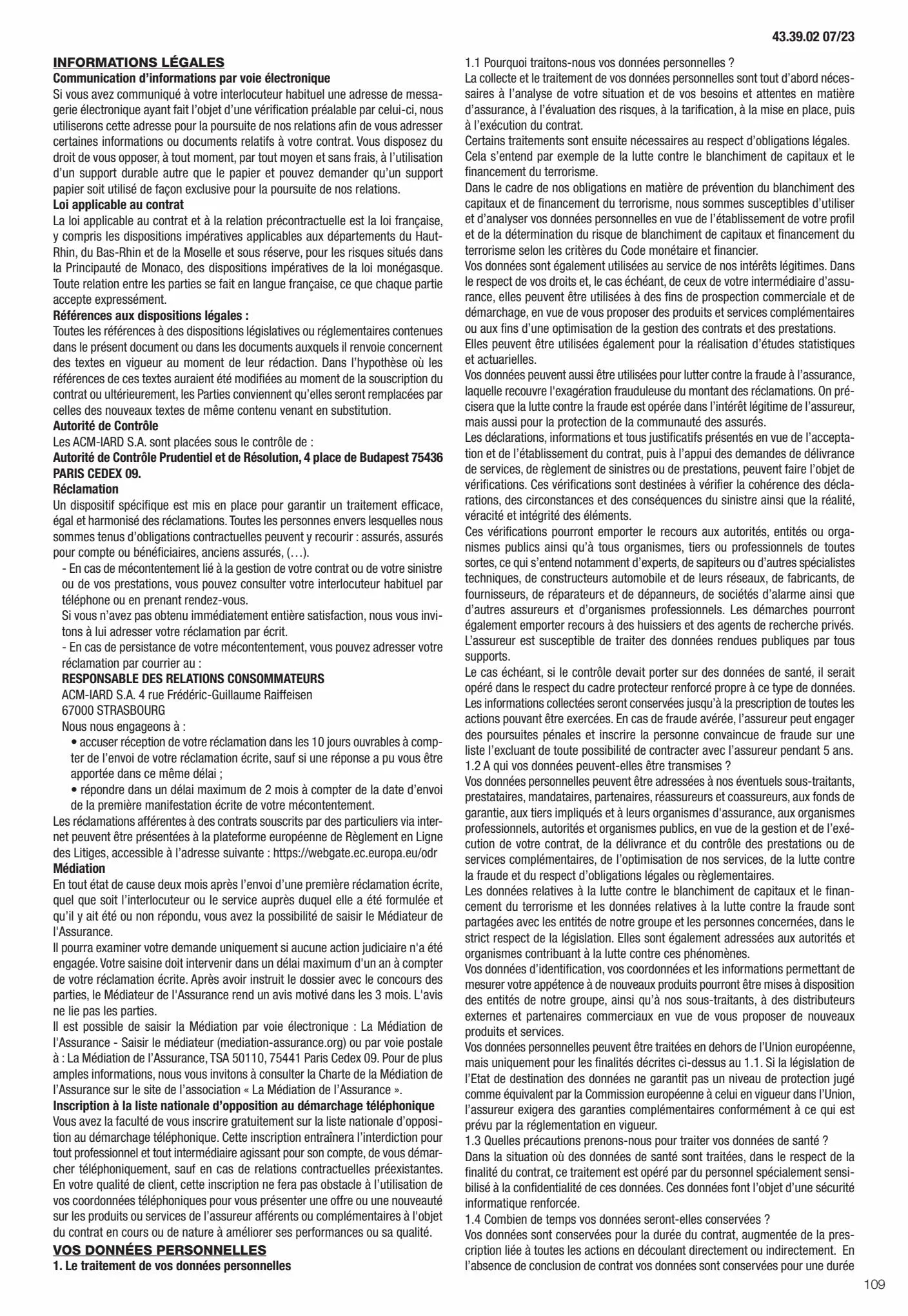 Catalogue Conditions générales Particuliers, page 00111