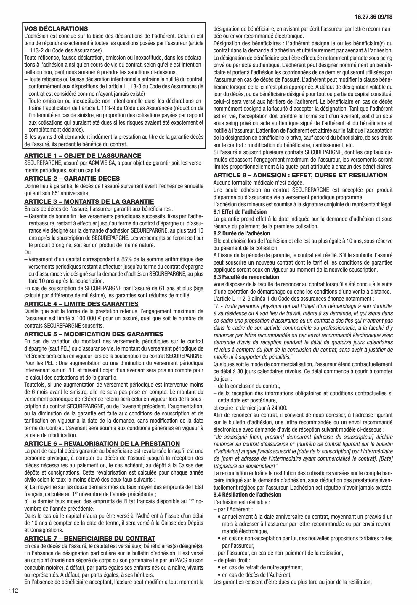 Catalogue Conditions générales Particuliers, page 00114