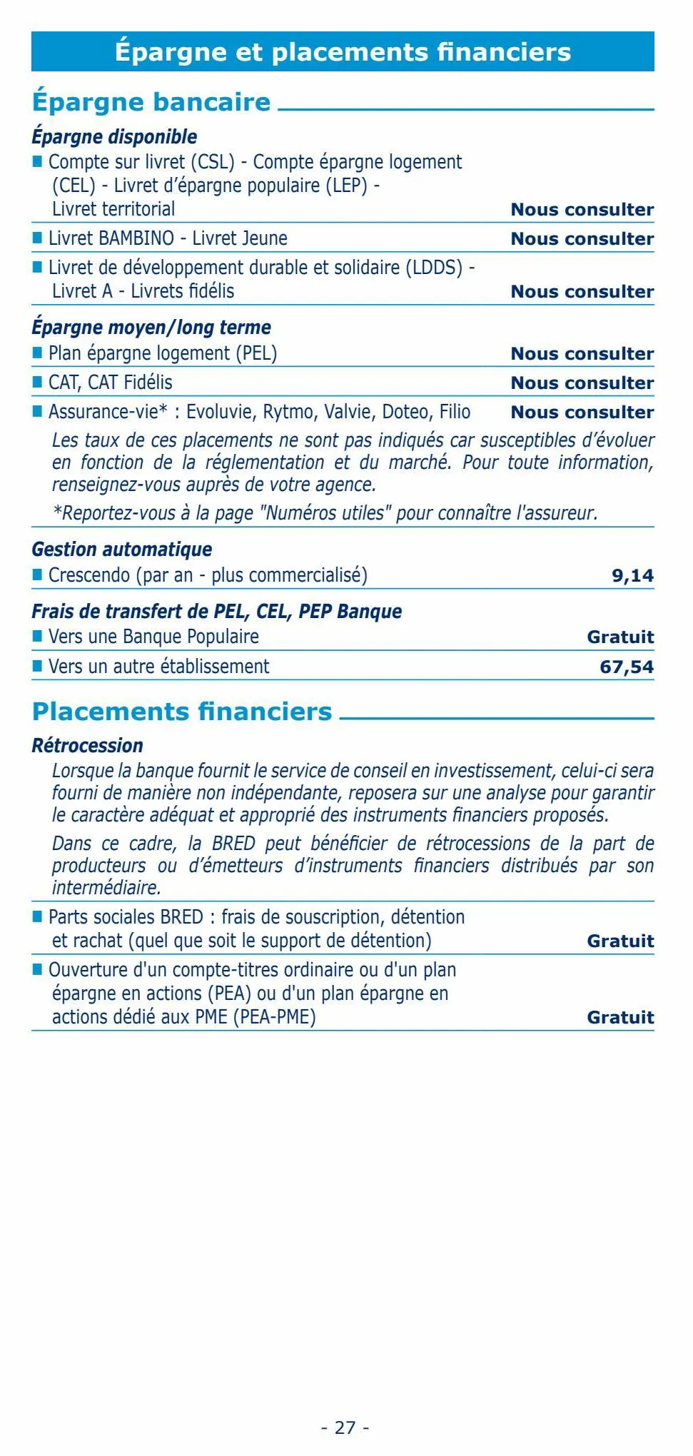 Catalogue tarifs particuliers 2023, page 00027