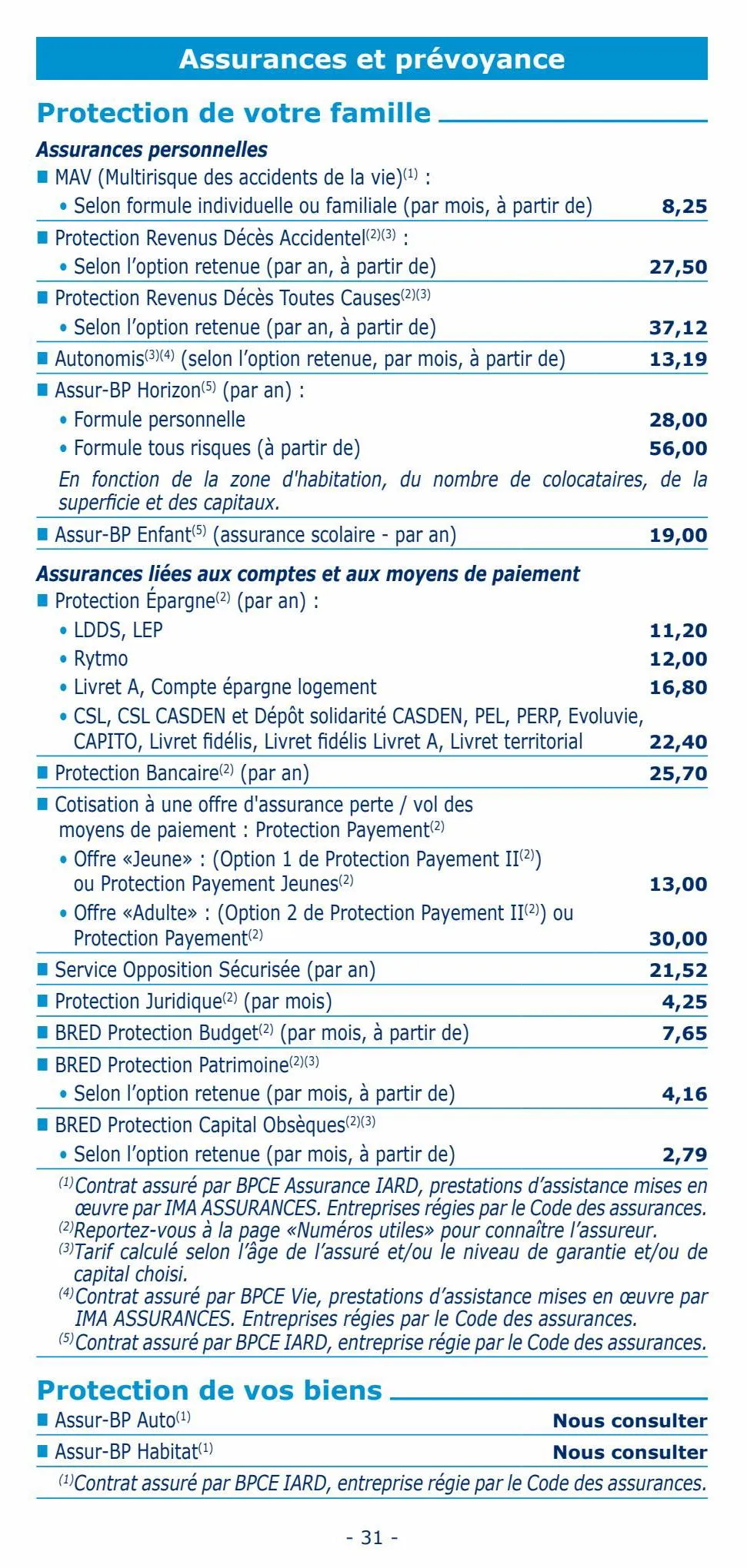 Catalogue tarifs particuliers 2023, page 00031