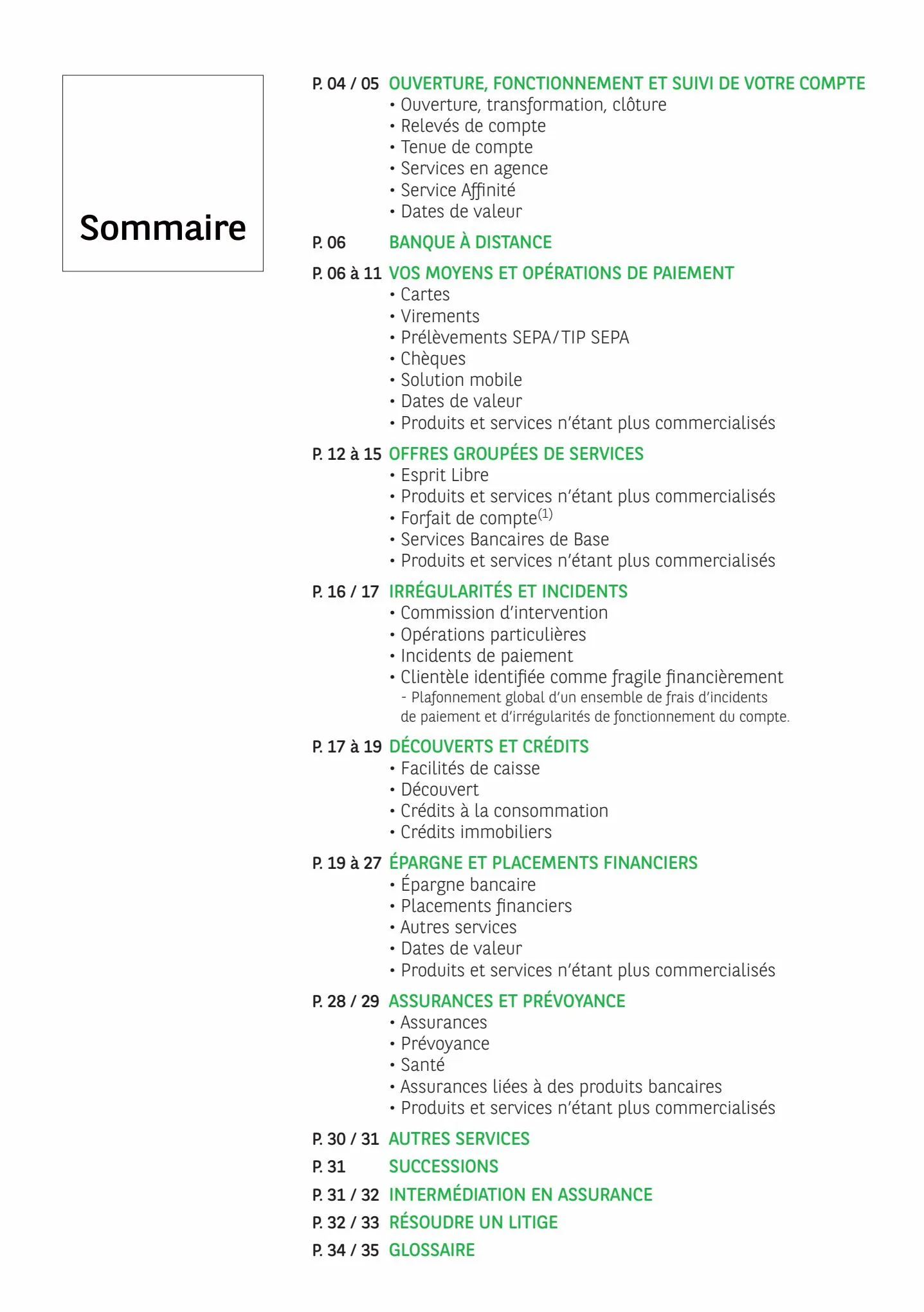 Catalogue BNP Paribas tarifaires, page 00002