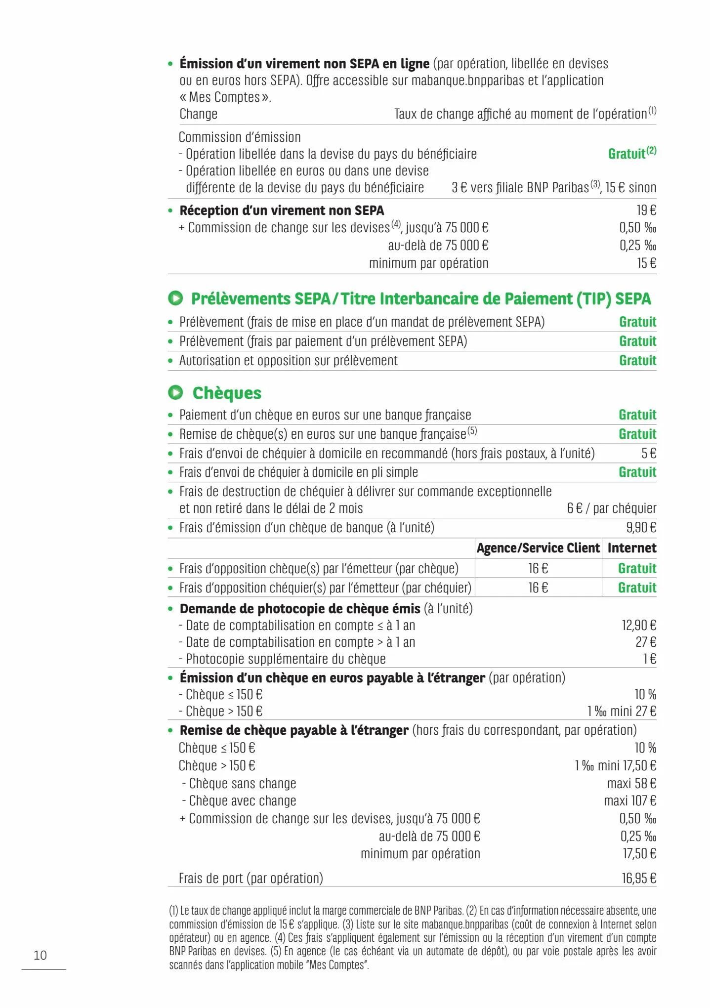 Catalogue BNP Paribas tarifaires, page 00010