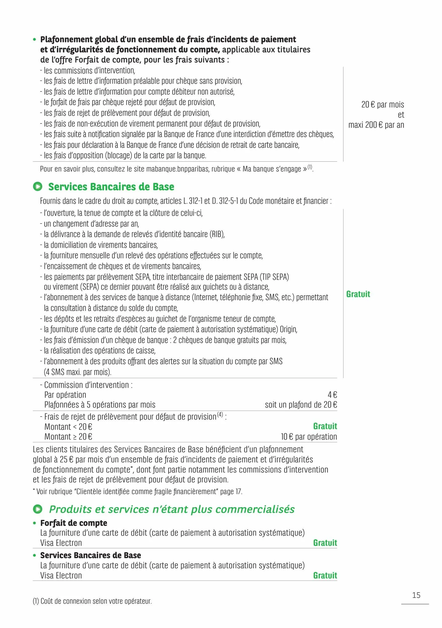 Catalogue BNP Paribas tarifaires, page 00015