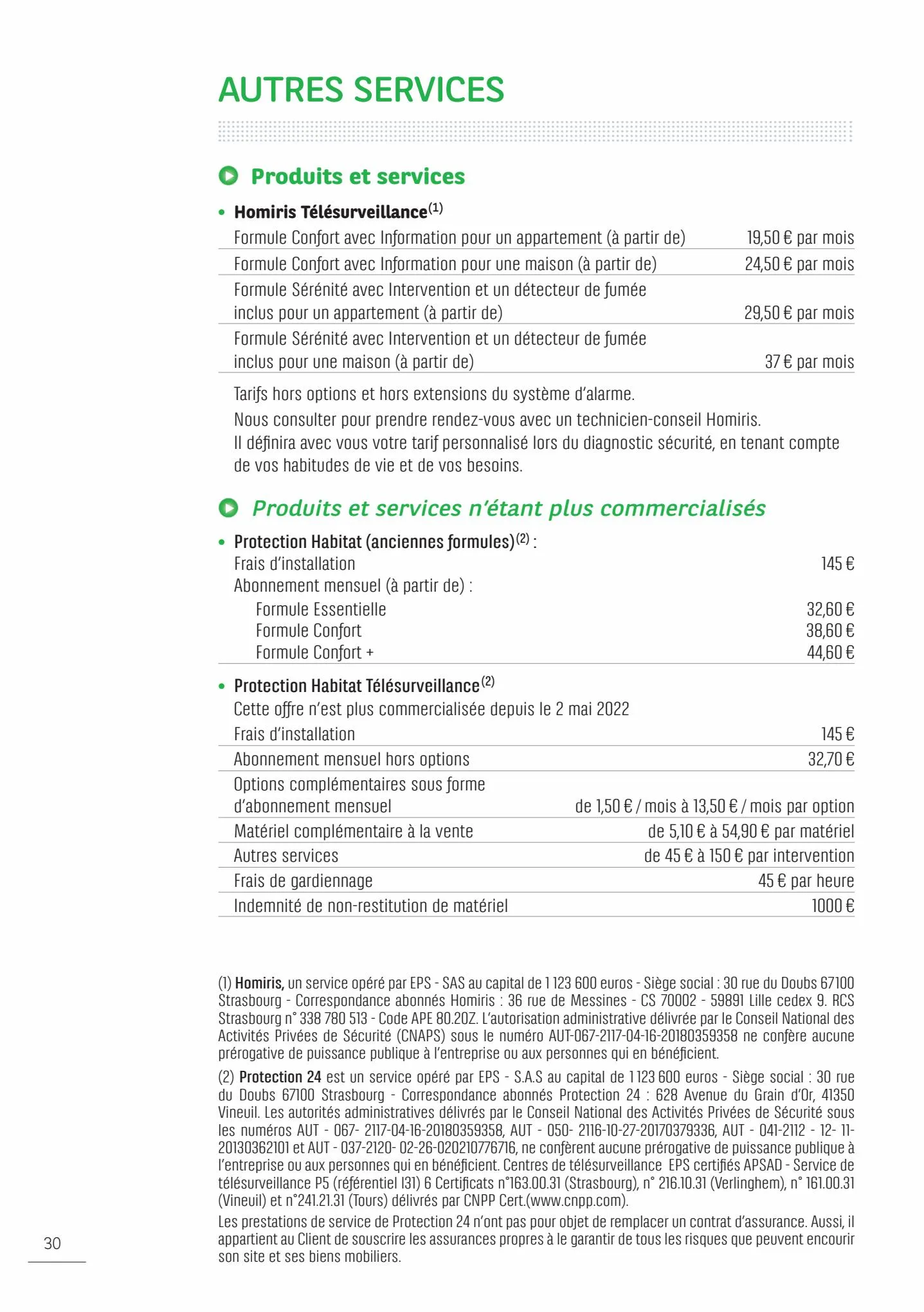 Catalogue BNP Paribas tarifaires, page 00030