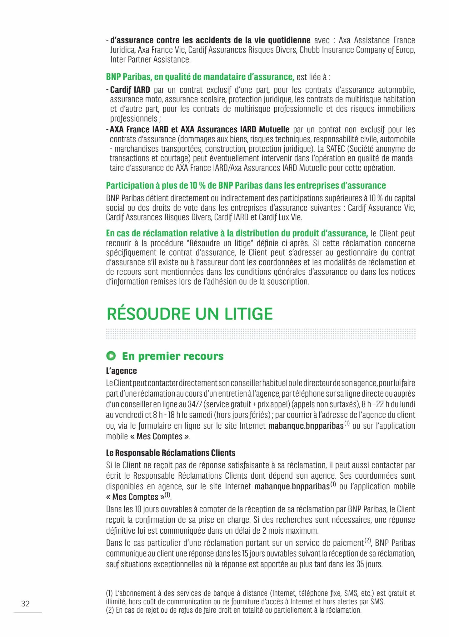 Catalogue BNP Paribas tarifaires, page 00032