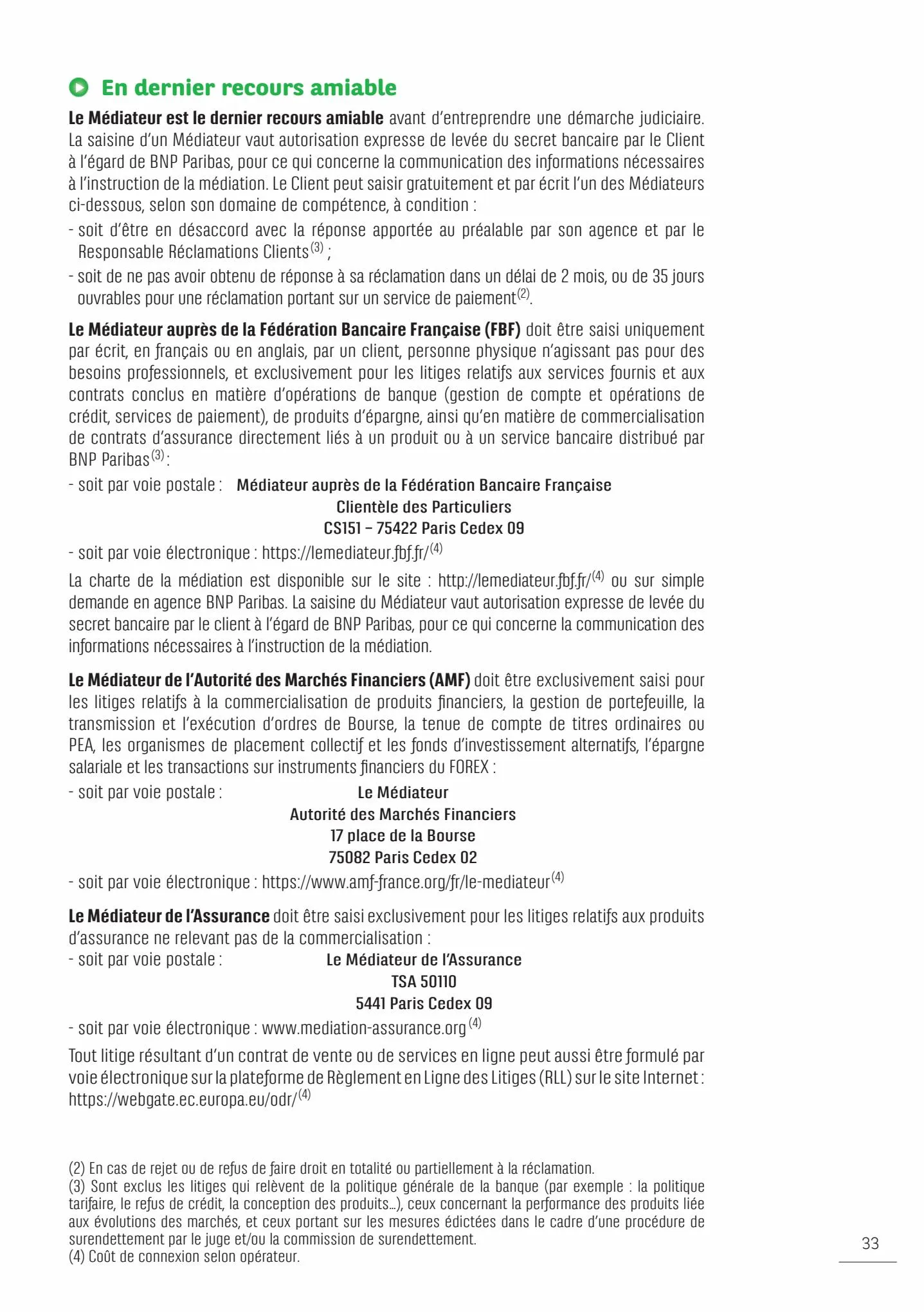 Catalogue BNP Paribas tarifaires, page 00033