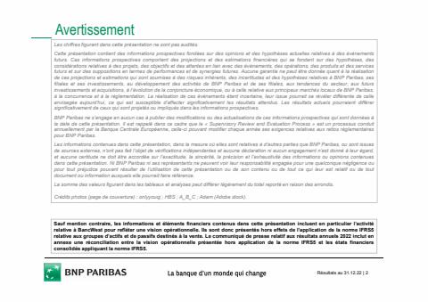 Catalogue BNP Paribas | Slides BNPP Résultats 2022 | 03/03/2023 - 30/06/2023