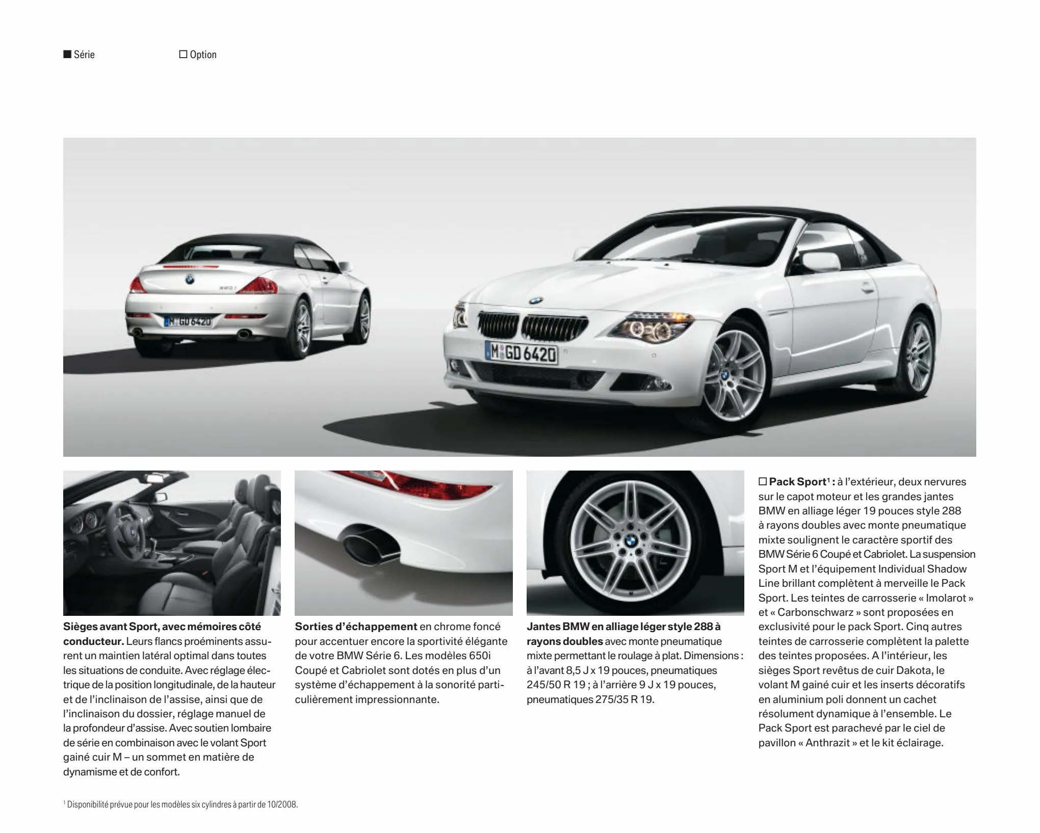 Catalogue BMW Série 6 Coupé/Cabriolet, page 00019