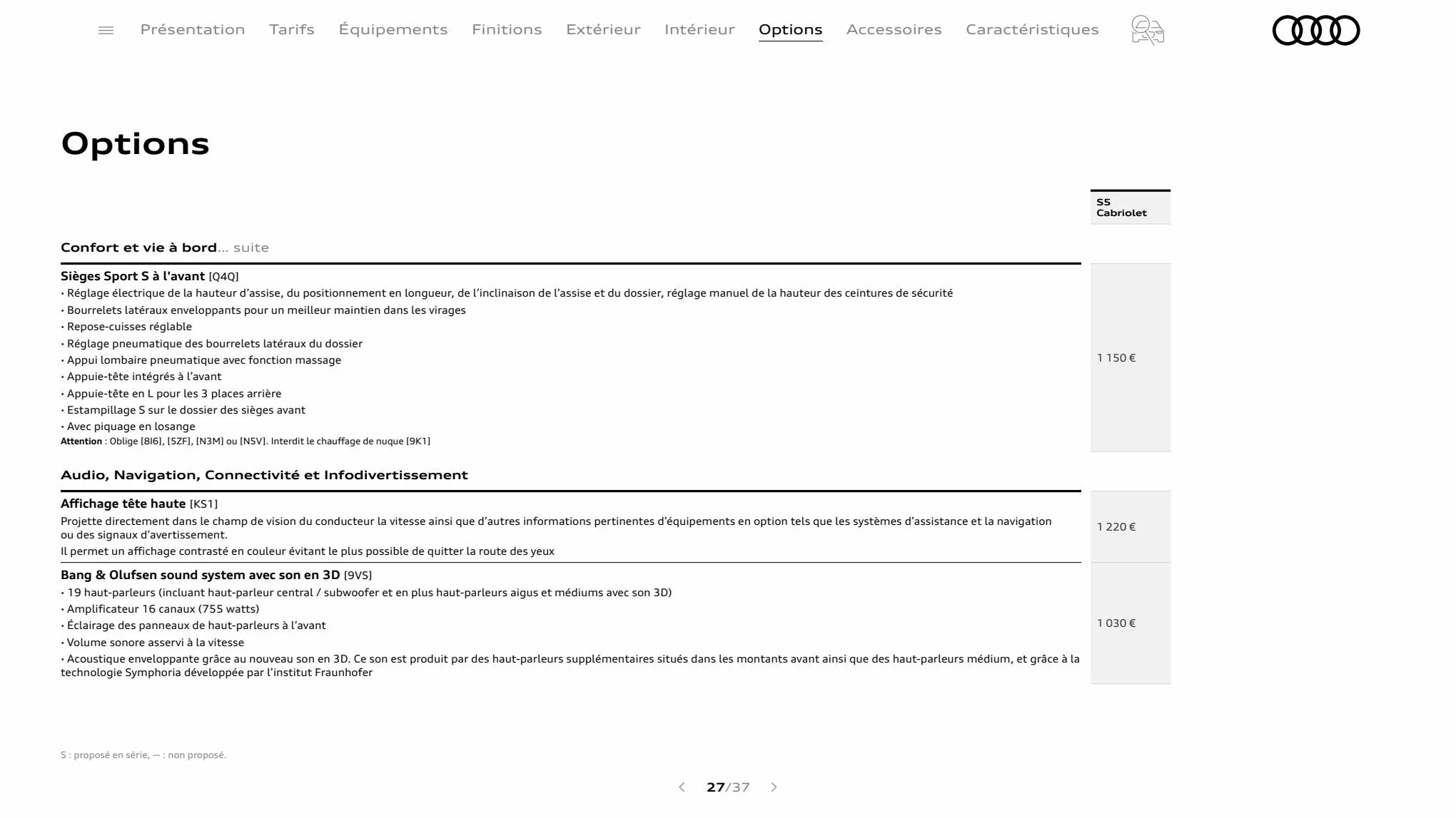 Catalogue S5 Cabriolet, page 00027